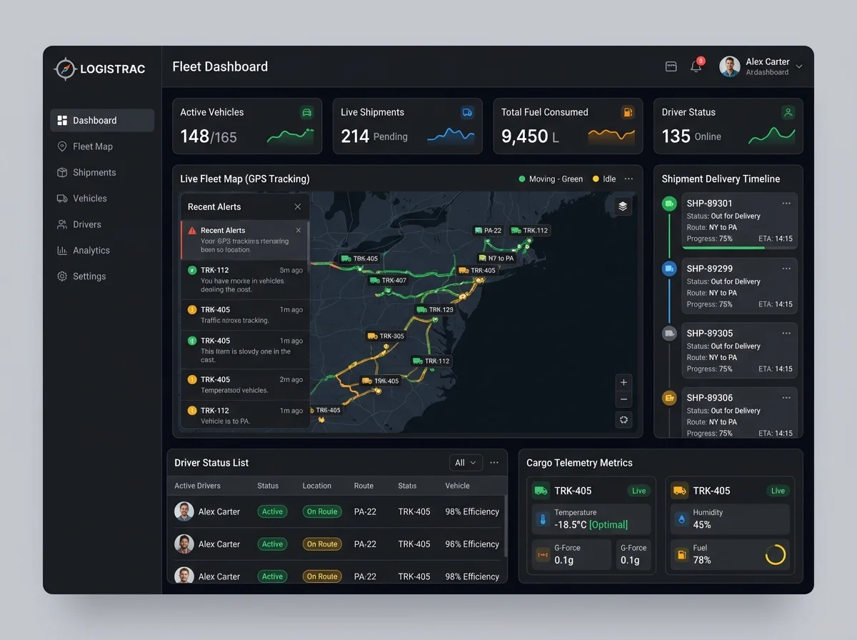 LogisTrack Fleet Telemetry & Logistics SaaS